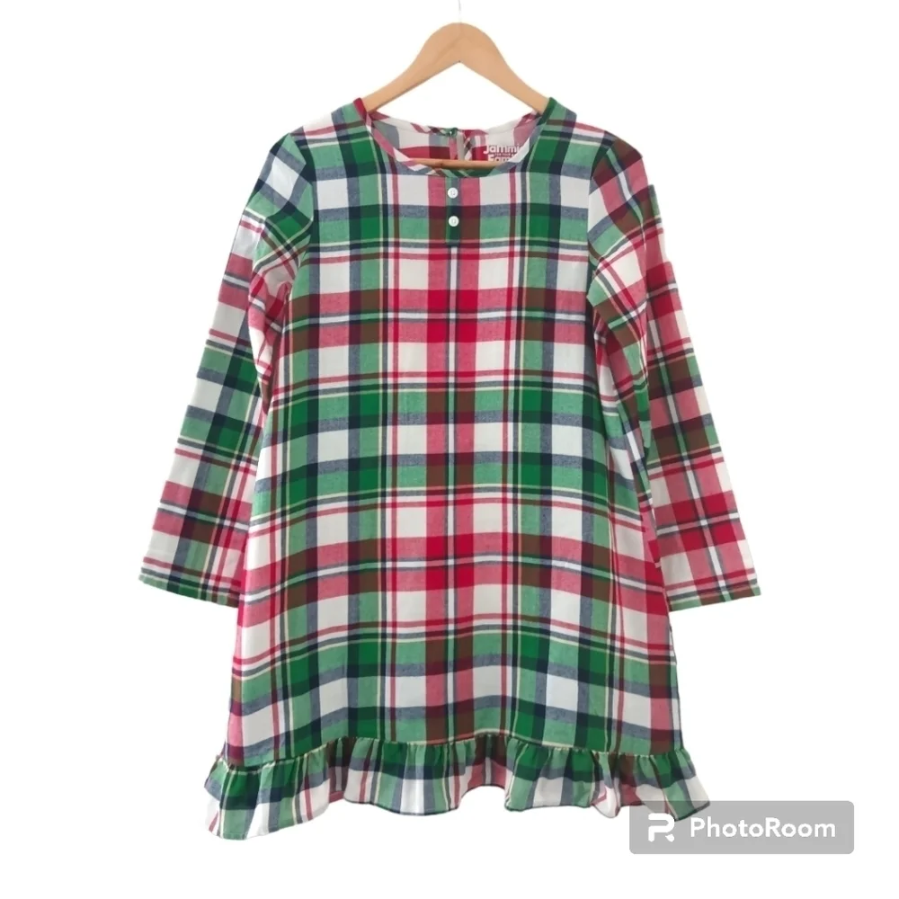 Jammies For Your Families® Christmas Kitsch Plaid Nightgown . Size L (10-12).